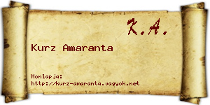 Kurz Amaranta névjegykártya